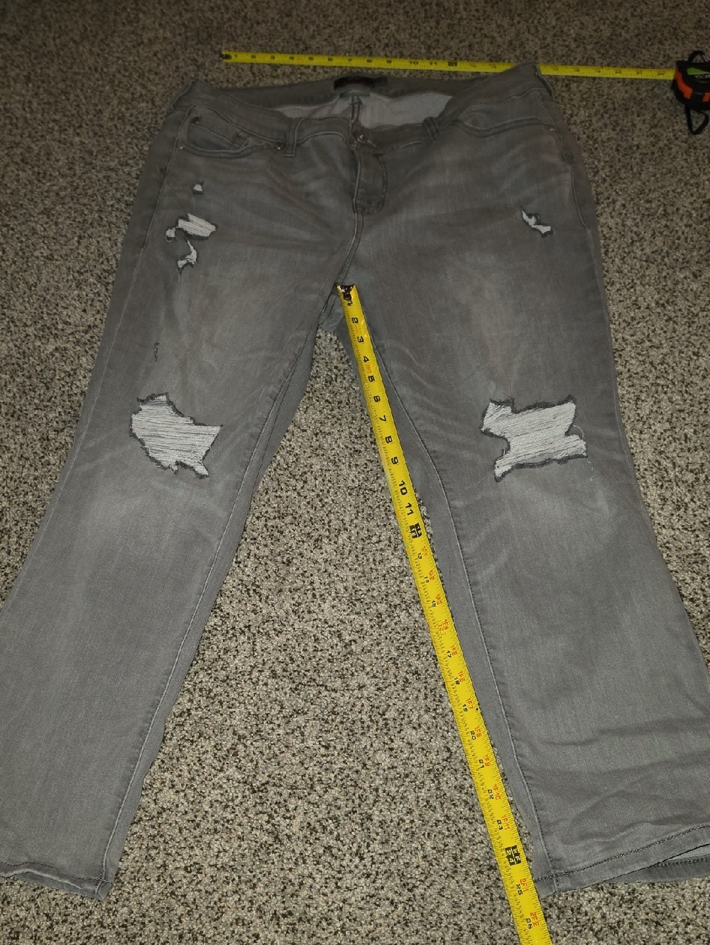 torrid Gray Distressed Boyfriend Straight Leg Super Soft Jeans 16s